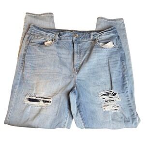 SO Women High Rise Skinny Distressed Blue Jeans 17/33 Ripped Casual Y2K